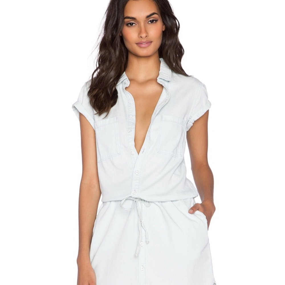 PAIGE Mila Shirtdress in Icy Blue